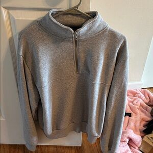 Brandy Melville Gray Half-Zip Sweatshirt